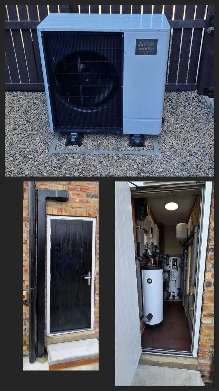 Mitsubishi Ecodan heating equipment and insulated plant room