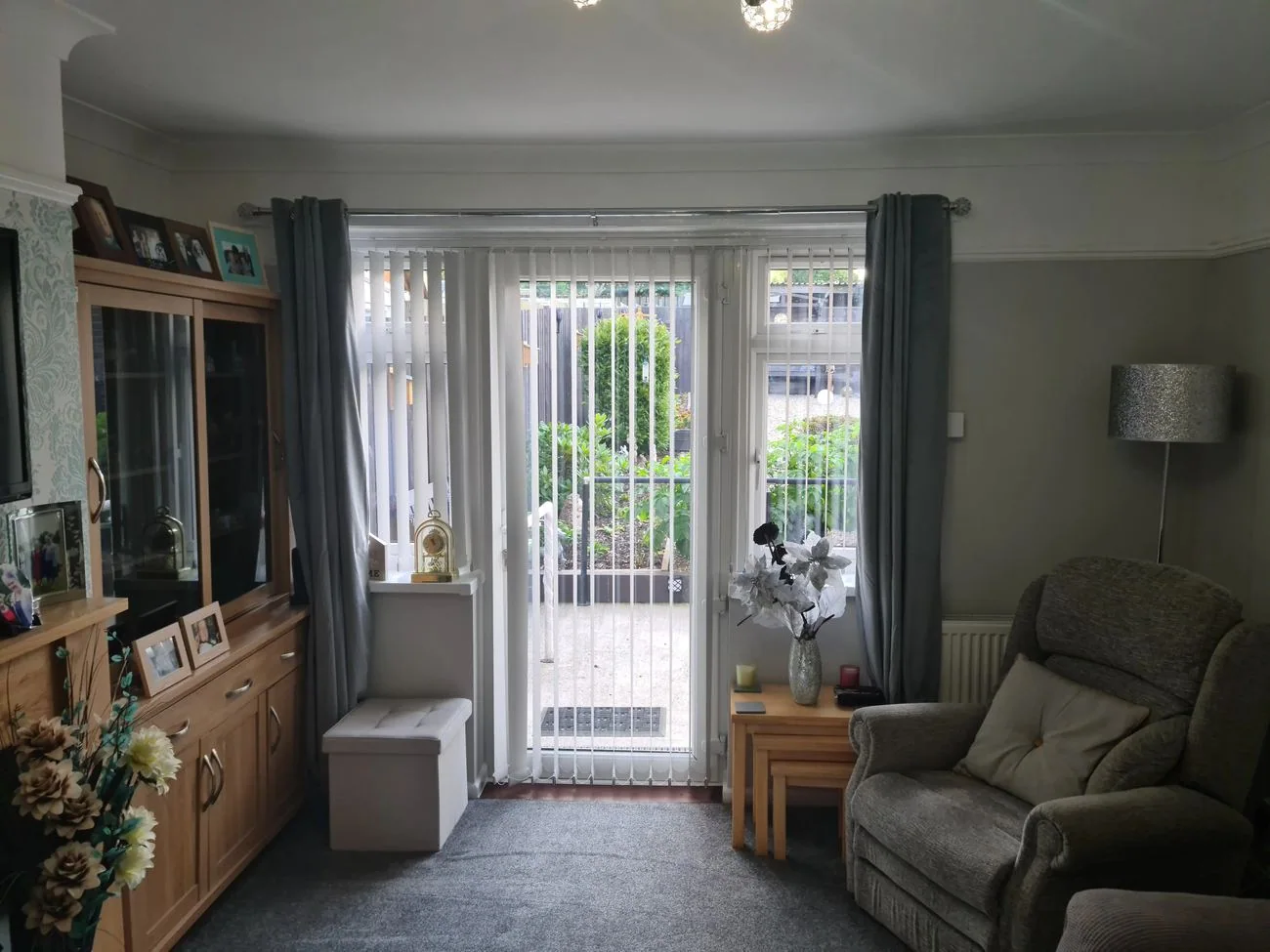 Renovated living room with new glazing following retrofit improvements